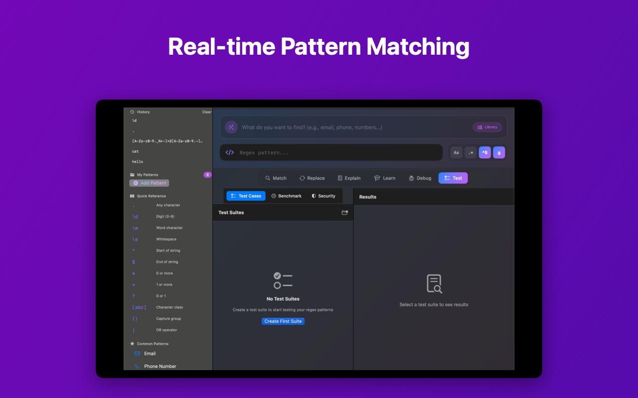 QuickRegex - Main Interface