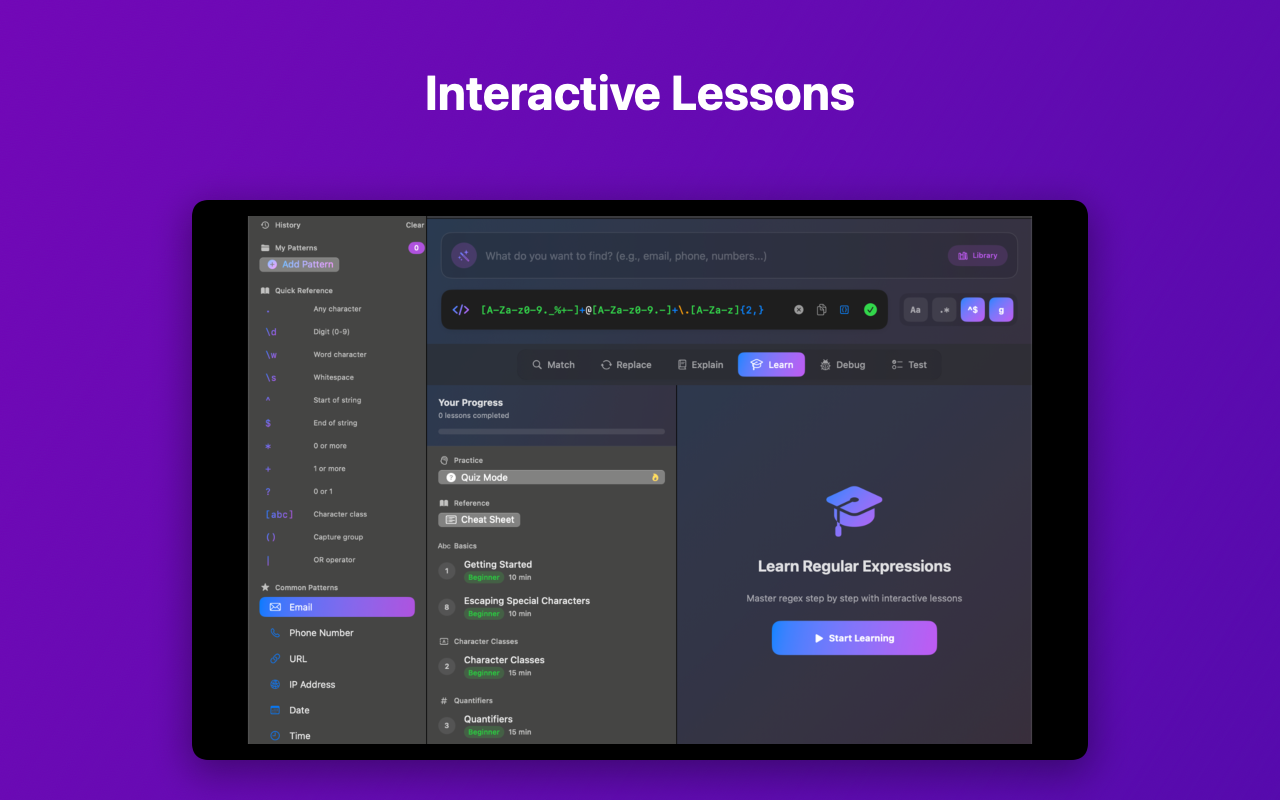 QuickRegex - Preset Patterns